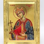 Αγία Αικατερίνη σε σκαφτό ξύλο με όψη Στιλβωτού