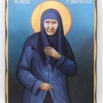 Οσία Γαβριηλία σε ξύλο τεχνητής Παλαίωσης