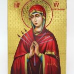 Παναγία η Επτάσπαθη σε Ίσιο ξύλο με όψη Στιλβωτού