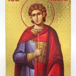 Άγιος Φανούριος σε Ίσιο ξύλο με όψη Στιλβωτού