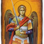 Αρχάγγελος Μιχαήλ ο Πανορμίτης σε ξύλο τεχνητής Παλαίωσης