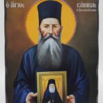 Άγιος Σάββας ο εν Καλύμνω σε ξύλο τεχνητής Παλαίωσης