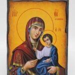 Παναγία Ελεούσα σε ξύλο τεχνητής Παλαίωσης