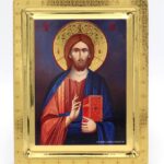 Ιησούς Χριστός  σε σκαφτό ξύλο με όψη Στιλβωτού