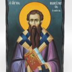Άγιος Βασίλειος σε ξύλο τεχνητής Παλαίωσης